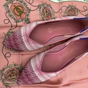 Rothy's Breast Cancer Pink Plaid Women's Flats 10 VGUC